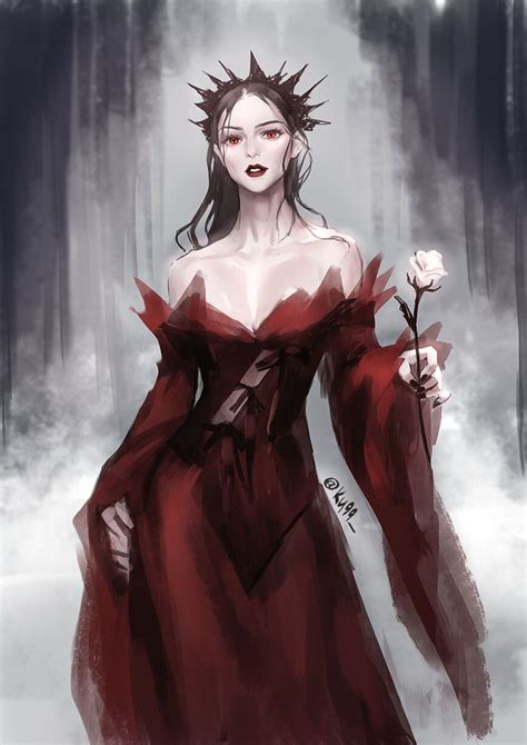 Red Queen Ku99nim Vampire Drawings Queen Art Vampire Art