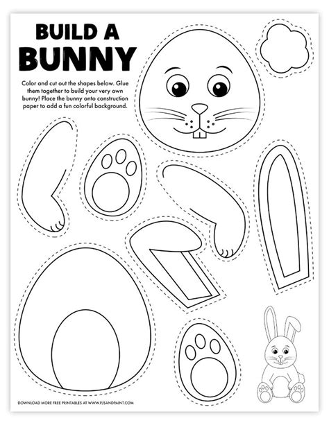 Free Printable Build A Bunny Easter Crafts Preschool Easter Activities