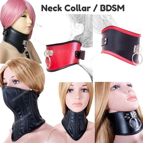Faux Leather Neck Collar Posture Corset Bondage Straighten Up Trimming Binding Slave Bdsm