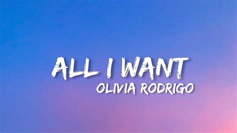 All I Want Olivia Rodrigo Disney Lyrics Youtube