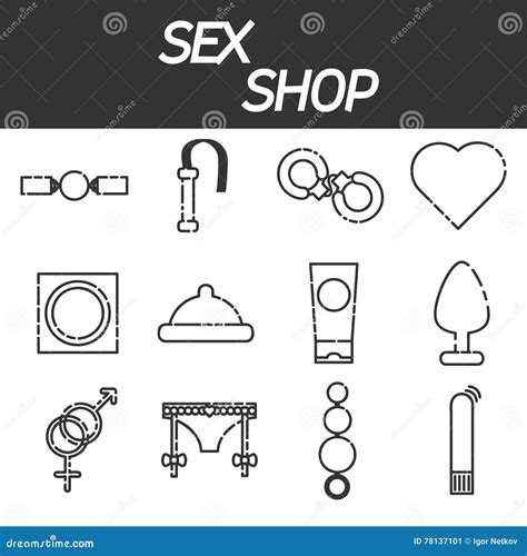 Sex Shop Icons Set Stock Vector Illustration Of Lash 78137101