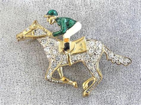Jockey On Horse Pin Gorgeous Pave Old By Victoriajamesdesigns 4500