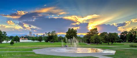 Denver City Park Skyline At Sunset 02 Scenic Colorado Pictures