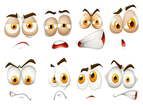 Different Emotions Of Facial Expression Vector Art At Vecteezy