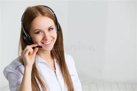 Photo About Woman Customer Service Worker Call Center Smiling Operator Image Of Background