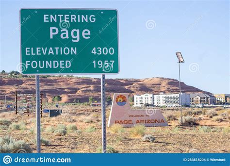 Green City Limits Sign Entering Page Arizona Stock Photo Image Of