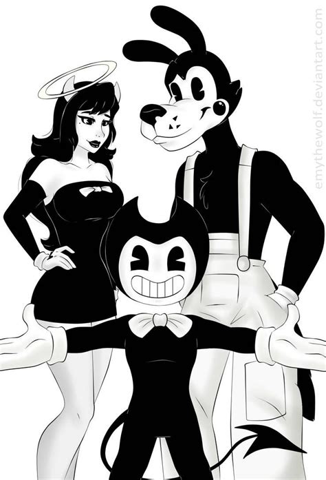 bendy and friends by emythewolf creepypasta chibi character questions bendy y boris gothic