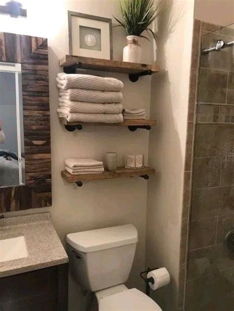 Idea Para Baño Pequeño Wood And Pipe Shelves Industrial Floating