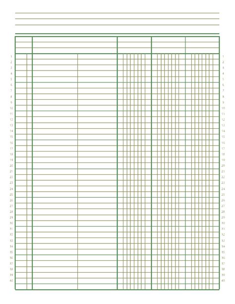 Free General Ledger Paper Template FREE PRINTABLE TEMPLATES