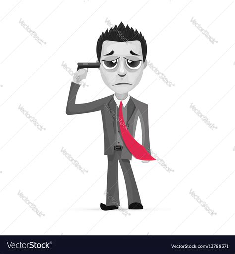 Businessman Committing Suicide Royalty Free Vector Image