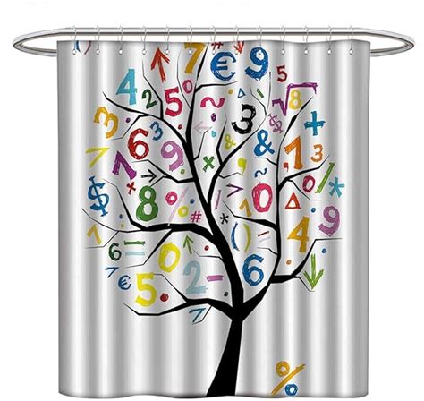 Anniutwo Mathematics Classroom Decorcloth Shower Curtainart Tree With Colorful