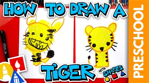 How To Draw A Tiger Preschool Youtube
