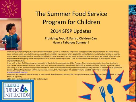 Ppt The Summer Food Service Program For Children Powerpoint