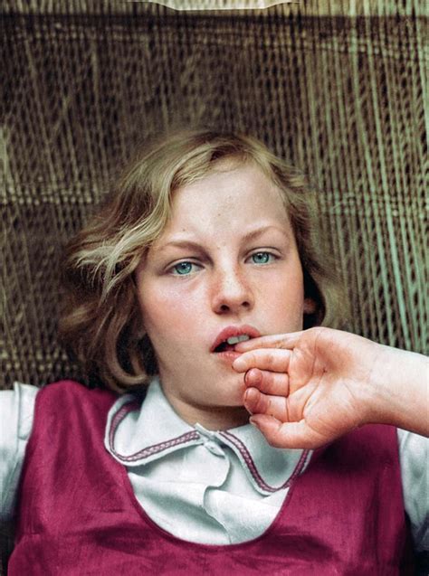 Unknown Girl Portrait C 1940s From The Day Sleeper Series By Dorothea Lange Colorized