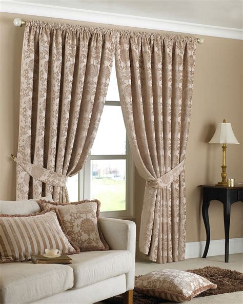 Luxury Curtains Ready Made Pencil Pleat And Matching Tiebacks Lined Heavy