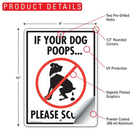 If Your Dog Poops Please Scoop Exterior No Dog Pooping Aluminum Sign