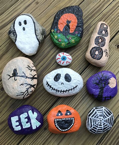 Halloween Themed Rock Painting Ideas Rock Painting Patterns Rock