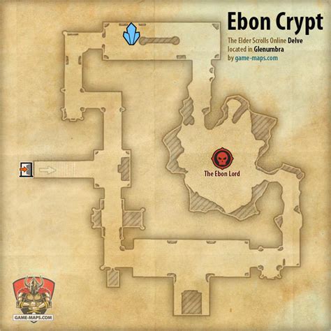 ESO Ebon Crypt Delve Map With Skyshard And Boss Location Game Maps