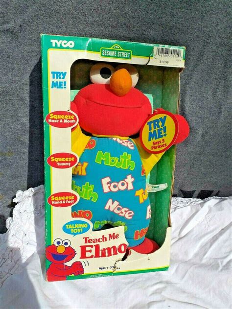 New Box Vintage Teach Me Elmo Original 90s 1996 Tyco Plush Doll Sesame