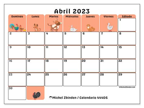 Calendario Abril De 2023 Para Imprimir “772ds” Michel Zbinden Co