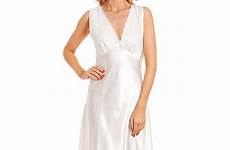 satin nightie chemise lace nightdress long wide olga lady womens ebay shoulder straps luxury description