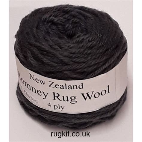 Romney Rug Wool 100g Ball Charcoal