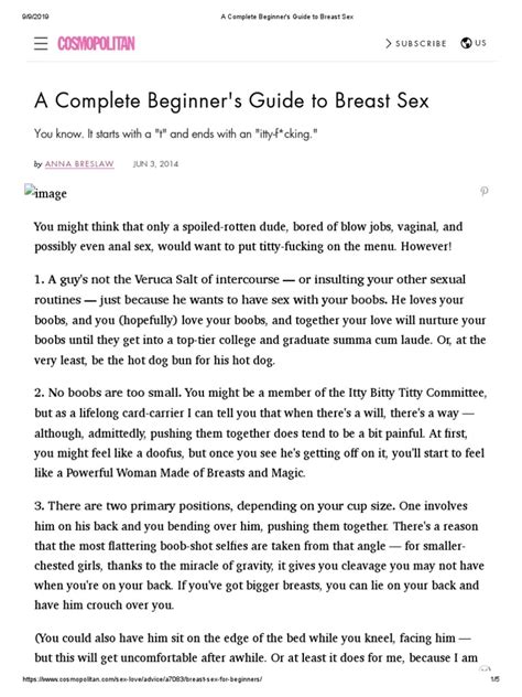 A Complete Beginners Guide To Breast Sex Pdf Sexual Intercourse Breast