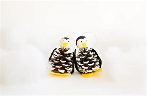 Cute Pine Cone Penguin Ornament Craft