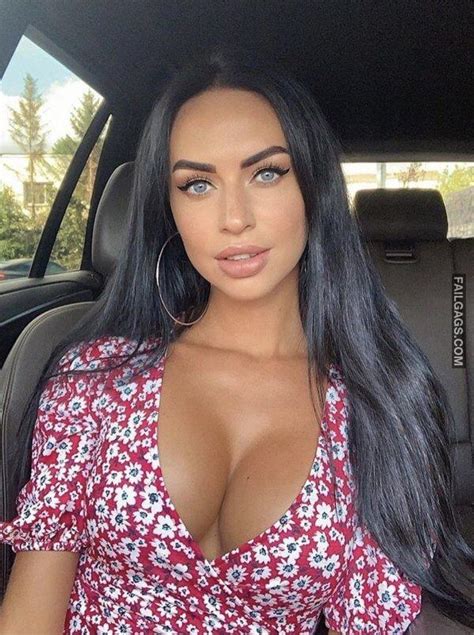 Hot Girls With Huge Boobs Taking A Car Selfie Photos