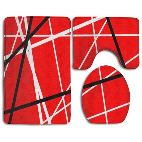 31 retro black white bathroom floor tile ideas and pictures. GOHAO Red Black White Stripes 3 Piece Bathroom Rugs Set ...