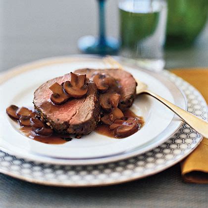 In a small bowl combine the melted butter, balsamic vinegar, dijon mustard, garlic this recipe requires the beef tenderloin to be tied so you're going to want to have some kitchen twine on. Roast Beef Tenderloin With Port-Mushroom Sauce Recipe - Health.com
