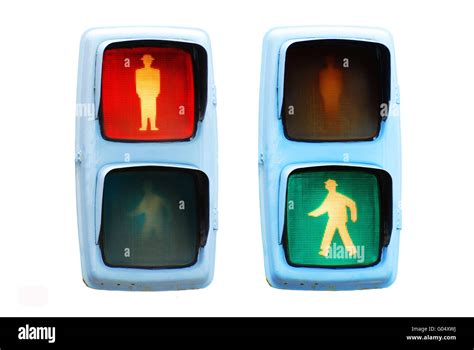 Pedestrian Traffic Lights Red And Green Walk Sign Stock Photo Royalty