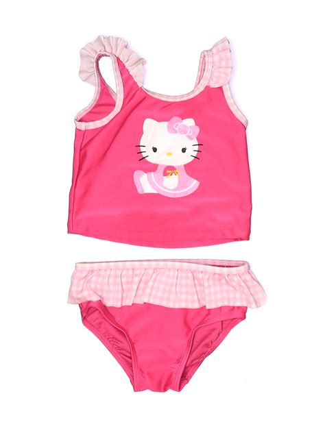 hello kitty girls pink two piece swimsuit 4t ebay