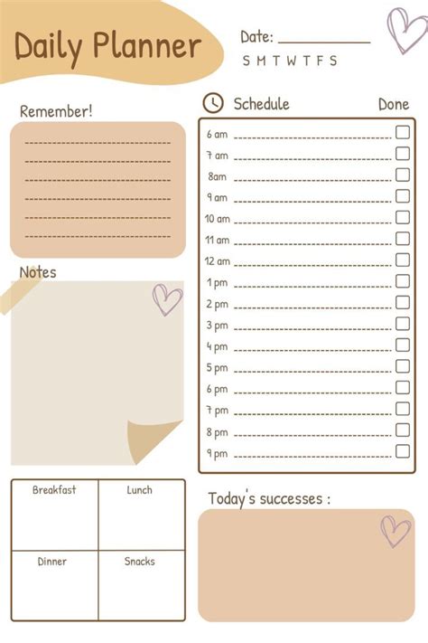 Daily Planner Printable Editable Daily Planner Productivity Etsy In