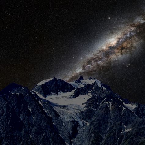 Desktop Wallpaper Milky Way Starry Night Dark Mountains Hd Image