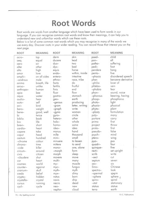 15 Root Words Worksheets