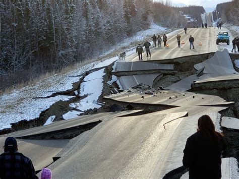 Alaska Earthquake Cracks Anchorage Roads Causes Fires Damage