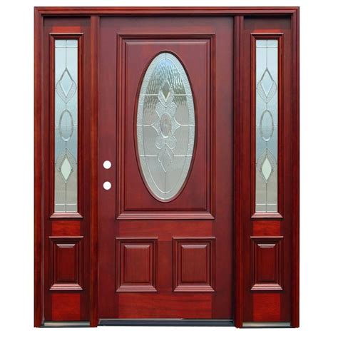 Wooden doors have a classic look, but require regular maintenance to keep them looking fresh. Pacific Entries 68 in. x 80 in. Strathmore Traditional 3/4 ...