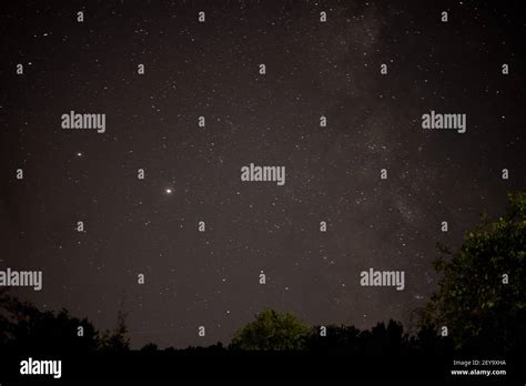 A Mesmerizing Scenery Of Summer Night Sky With Milky Way Galaxy Shining