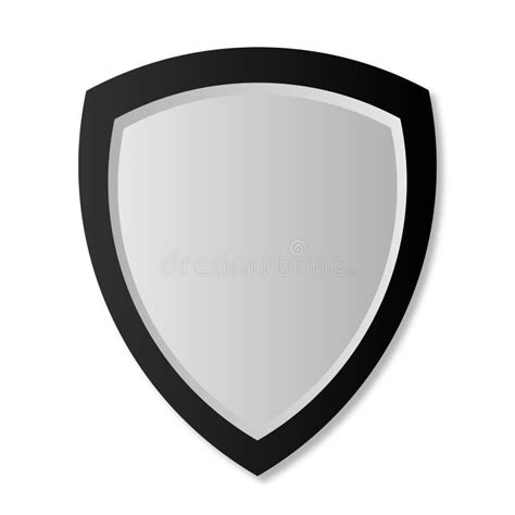 Silver And Black Blank Shield Template Vector Illustration Stock