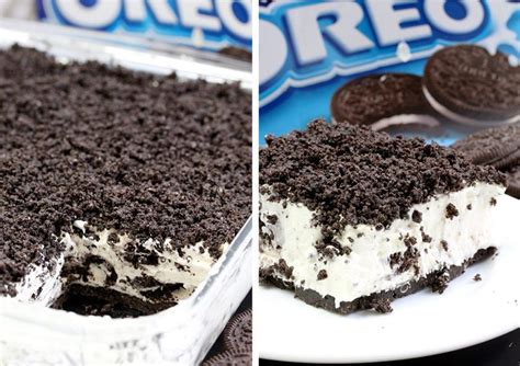 Layered oreo pudding dessertseeded at the table. This Easy Frozen Oreo Dessert is light, frozen summer dessert