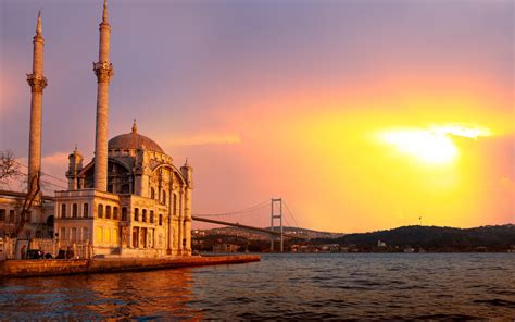 City Bosphorus Bridge Istanbul Beautiful Turkey Mosque Sea Of