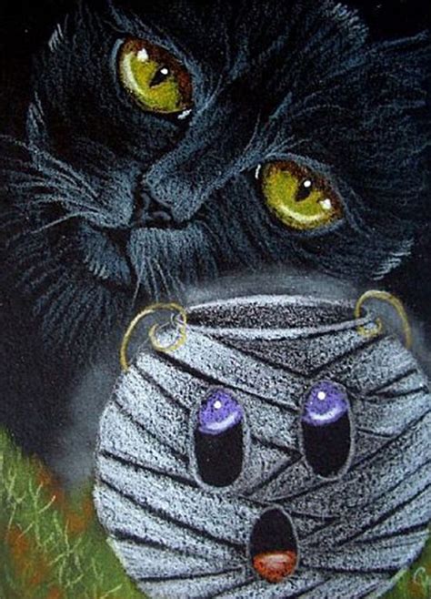 Black Cat Halloween Par Cyra R Cancel Black Cat Art Black Cat