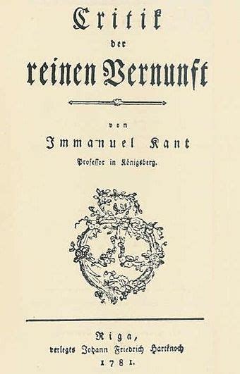 Immanuel Kant Wikiwand Kritik Der Reinen Vernunft Philosophie