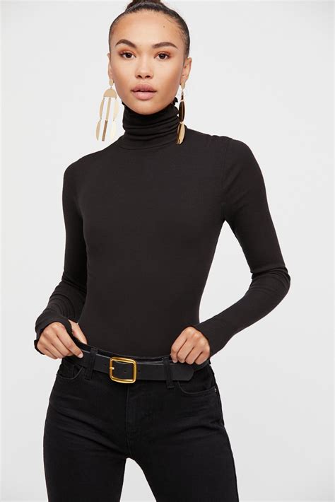 Free People Synthetic Seamless Turtleneck Bodysuit By Intimately In