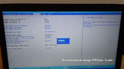 How To Enable Tpm And Uefi Security Boot From Bios Install Windows