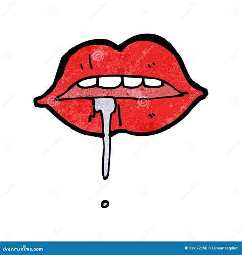 cartoon drooling lips stock illustration illustration of funny 38072150