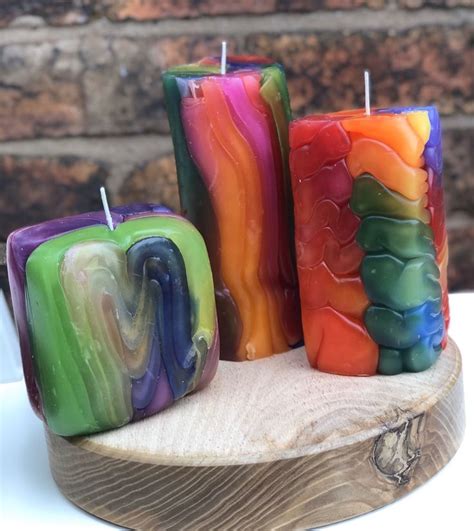 Large Fancy Carved Candlescolourful Artistic Candles Candles Photo