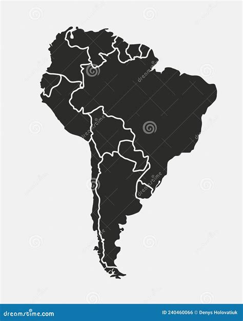 South America Map Isolated On A White Background Latin America