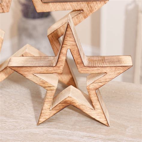 Trio Of Nesting Wooden Stars By Dibor